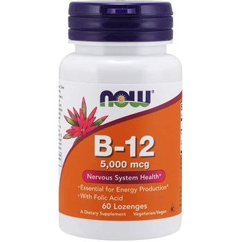 Now Foods Vitamin B-12 Con Ácido Fólico 60x5000 Mcg