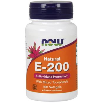 Now Foods Vitamin E-200 Iu Mixed Tocopherols 100 Softgels