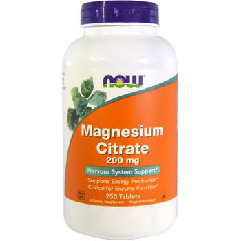 Now Foods Magnesium Citrate 200 Mg 250 Tabletas