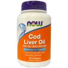 Now Foods Cod Liver Oil Extra Strength 1,000 Mg 90 Softgels