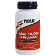 Now Foods Aloe 10,000 & Probiotics 60 Capsulas