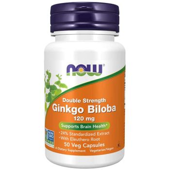 Now Foods Ginkgo Biloba Double Strength 120 Mg Veggie Capsulas