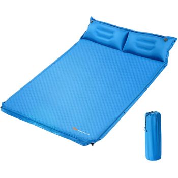 Colchón De Camping Con Almohada Colchón Autohinchable 2 Personas Colchón Costway 186 X 130 X 4 Cm