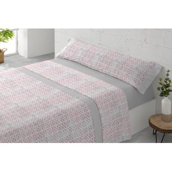 Sábana Bajera Ajustable Lisa Rosa Cama 90 Cm - 90x190/200 Cm, 100% Algodón.  con Ofertas en Carrefour