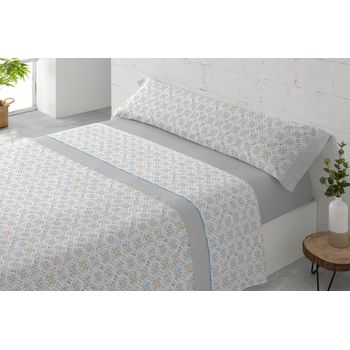 Juego De Sábanas Tres Piezas Coralina Milos Cama 105 Cm Gris con Ofertas en  Carrefour