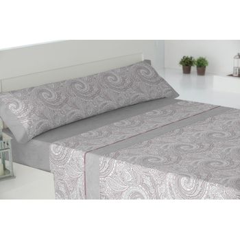 Juego Sábanas Cuatro Piezas Paduana Acra Cama 200 Gris