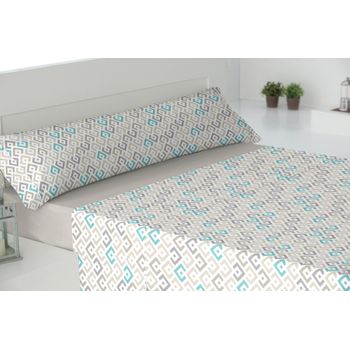 MERCURY TEXTIL- Juego de sábanas coralina, Invierno, Sábana Polar  Microfibra Térmica. Sábana Bajera Ajustable, encimera y Funda Almohada. ( Coralina Esferas Azul, Cama 105) : : Hogar y cocina