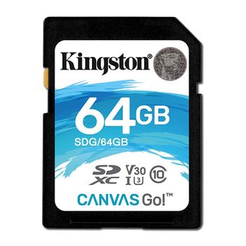 Kingston Canvas Go! Tarjeta Sdxc 64gb Clase 10 Uhs-i U3 V30