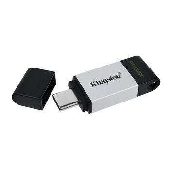 Kingston Technology Datatraveler 80 Unidad Flash Usb 128 Gb Usb Tipo C 3.2 Gen 1 (3.1 Gen 1) Negro, Plata