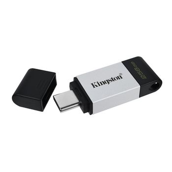 Kingston Technology Datatraveler 80 Unidad Flash Usb 256 Gb Usb Tipo C 3.2 Gen 1 (3.1 Gen 1) Negro, Plata