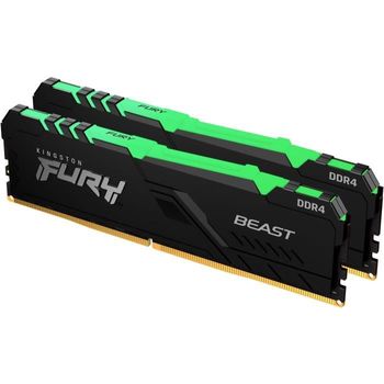 Memoria Fury Beast Rgb 16 Gb (2 X 8 Gb) Ddr4 3600 Mhz Cl17 Kingston