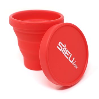 Sileuclean Esterilizador De Silicona Plegable Con Tapa Para Copa Menstrual Sileu, Rojo