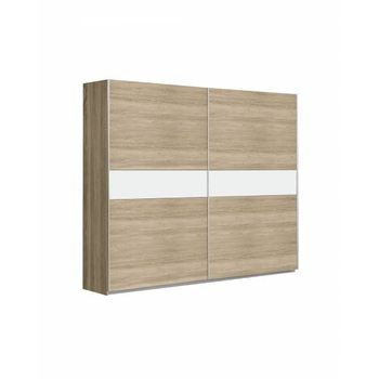 Armario 2 puertas correderas roble Canadian blanco Artik 120 cm