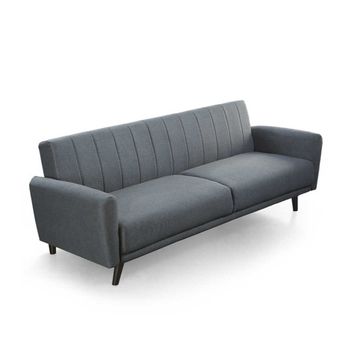 Sofá Cama Axel, Sofá 3 Plazas Abertura Clic Clac 214x85x85cm Color Gris Oscuro