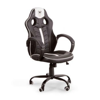 Silla Gaming Spider-s Regulable Silla Escritorio Juvenil En Negro Y Blanco