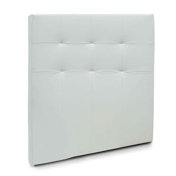 Cabecero De Cama Olson Tapizado En Polipiel Blanco, Cama Individual 105 Cm