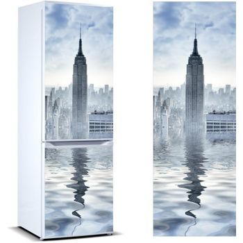 Vinilo Para Frigorífico Torre York | Varias Medidas 185x70cm | Adhesivo Resistente Y De Fácil Aplicación | Pegatina Adhesiva Decorativa De Diseño Elegante