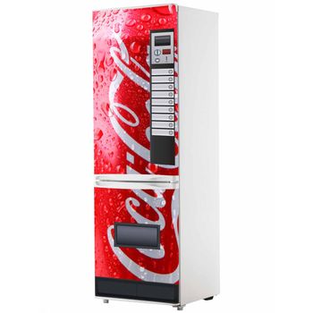 Vinilo Para Frigorifico Máquina Expendedora Cocacola Roja | Varias Medidas 185x60cm | Adhesivo Resistente Y De Fácil Aplicación | Pegatina Adhesiva Decorativa De Diseño Elegante