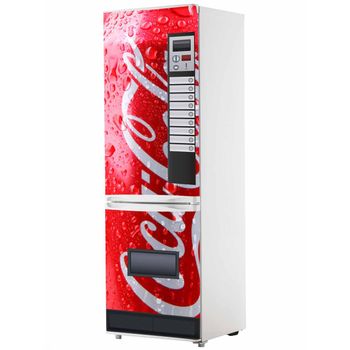 Vinilo Para Frigorifico Máquina Expendedora Cocacola Roja | Varias Medidas 185x70cm | Adhesivo Resistente Y De Fácil Aplicación | Pegatina Adhesiva Decorativa De Diseño Elegante
