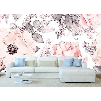 Fotomural Vinilo Para Pared Flores | 600 X 300 Cm | Salones