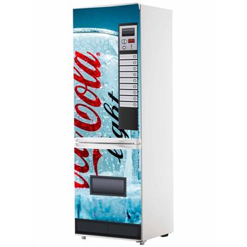 Vinilo Para Frigorífico Máquina Expendedora Cocacola Azul | Varias Medidas 185x70cm | Adhesivo Resistente Y De Fácil Aplicación | Pegatina Adhesiva Decorativa De Diseño Elegante