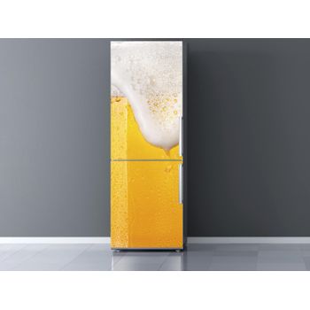 Vinilo Para Frigorífico Cerveza Espumosa 185x60cm | Adhesivo Resistente Y Económico | Pegatina Adhesiva Decorativa De Diseño Elegante