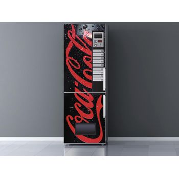 Vinilo Para Frigorifico Máquina Expendedora Cocacola Negra | Varias Medidas 200x60cm | Adhesivo Resistente Y De Fácil Aplicación | Pegatina Adhesiva Decorativa De Diseño Elegante