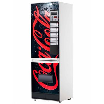 Vinilo Para Frigorifico Máquina Expendedora Cocacola Negra | Varias Medidas 185x60cm | Adhesivo Resistente Y De Fácil Aplicación | Pegatina Adhesiva Decorativa De Diseño Elegante