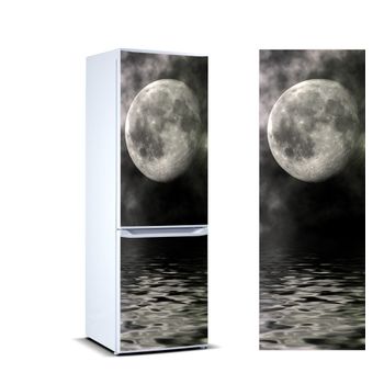 Vinilo Para Frigorífico Luna 185x60cm | Adhesivo Resistente Y De Facil Aplicación | Pegatina Adhesiva Decorativa De Diseño Elegante