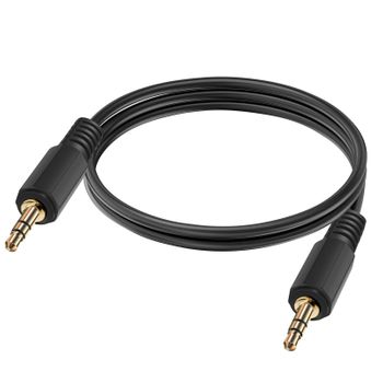 Cable Audio Jack 3,5 Mm Doble Apantallado Resistente A La Silicona 1m