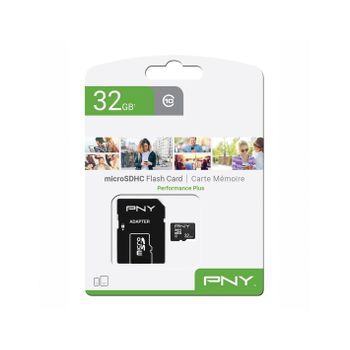 Tarjeta De Memoria Pny Micro Sd 32 Gb Performance Plus Clase 10 Con Adaptador