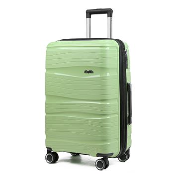 Maleta Expandible Grande 23kg, 76*49*30cm, Material Polipropileno, Ligera Y Resistente,  Cerradura 3 Digitos, Combinación De 3 Dígitos, Ruedas Dobles Giratorias Ppn02 - Verde Palo