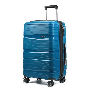 Maleta Expandible Grande 23kg, 76*49*30cm, Material Polipropileno, Ligera Y Resistente,  Cerradura 3 Digitos, Combinación De 3 Dígitos, Ruedas Dobles Giratorias Ppn02 - Azul Zafiro