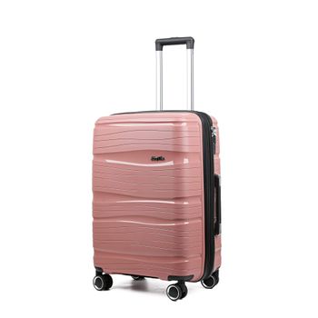 Maleta Expandible Cabina 10kg, 55*36*22cm, Material Polipropileno, Ligera Y Resistente,  Cerradura 3 Digitos, Combinación De 3 Dígitos, Ruedas Dobles Giratorias Ppn02 - Rosa