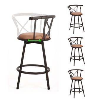 Set 4 Taburetes De Bar Industriales Asiento Giratorio 360° Meubles Cosy 63cm