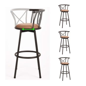 Set 4 Taburetes De Bar Industriales Asiento Giratorio 360° Meubles Cosy 77cm