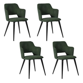 Set 4 Sillas De Comedor Escandinavas Meubles Cosy 48*54.5*79cm ​​asiento Tela Verde