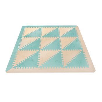 Lubabymats - Alfombra Puzzle Infantil Para Bebés De Foam (eva), Suelo Extra Acolchado. Medida: 161x161 Cm. Color Mint Y Beige