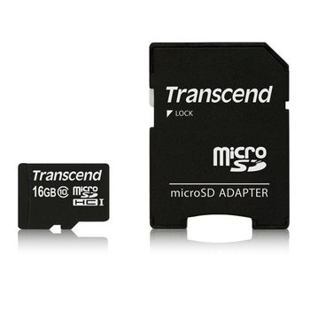 Tarjeta Micro Sdhc + Adaptador 16 Gb - Transcend - Ts16gusdhc10