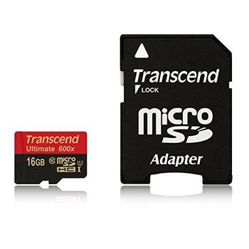 Transcend Tarjeta Microsdhc 16gb Clase 10 Uhs-i Ultimate 600x C/adaptador