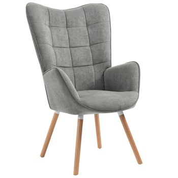 Sillón Escandinavo Tela Patas Madera Meubles Cosy 66*71*109cm