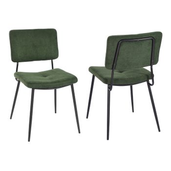 Set 2 Sillas De Comedor Con Respaldo Y Patas De Metal Meubles Cosy 55*45.5*81cm Verde