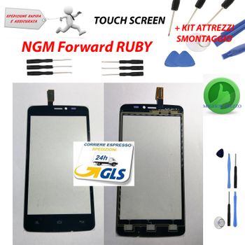 Touch Screen Vidrio Glass Negro Display Pantalla Para Ngm Forward Ruby + Kit