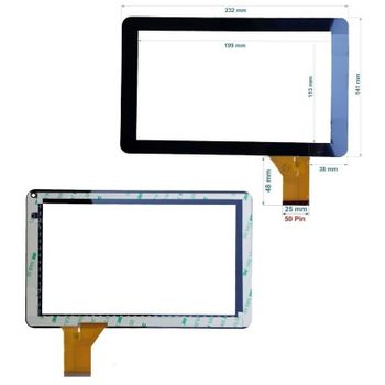 Touch Screen Vidrio Negro Display Pantalla Para Majestic Tab-392 9.0' + Kit