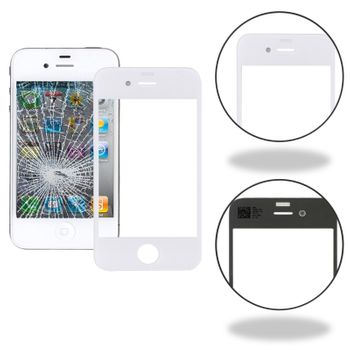 Reemplazo Vidrio Screen Front Blanco Para Iphone 4 4g + Dos Lados Adhesiva + Kit