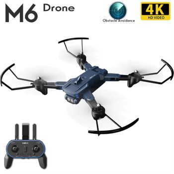 Mini Dron De Control Remoto M6 (4k - Duración De La Batería: 15 Min - Azul)
