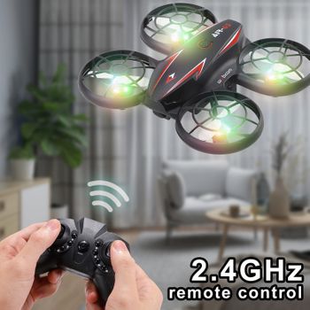 Mini Dron Anti-caída Y Anticolisión Con Luz Fría (duración De La Batería: 6 Min - Negro)