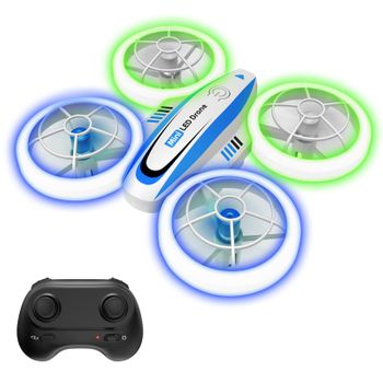 Drone De Control Remoto Con Luces De Colores Para Niños (modelo: S3 - Duración De La Batería: 8 Min - Azul)