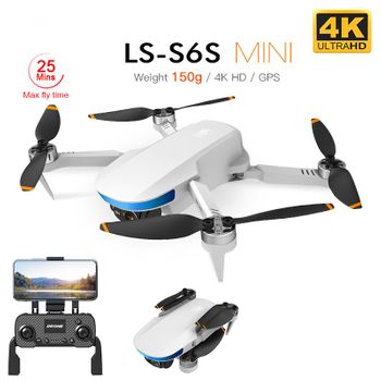 S6s Mini Gps Drone, 5g Wifi Fpv Quadcopter Rc Plegable Sin Escobillas (4k - Duración De La Batería: 25 Min - Blanco)