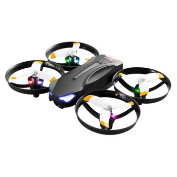 Mini Drone V16 Con Luz De Colores (sin Cámara - Duración De La Batería: 12 Min - 1 Batería - Negro)